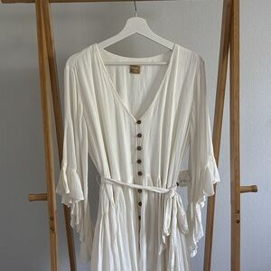 Free People Ivory Flutter Dress